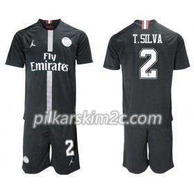 Koszulka Paris Saint-Germain T.Silva 2 Jordan Czarny Dziecięca Trzeciej 2018-2019 - Koszulki Piłkarskie